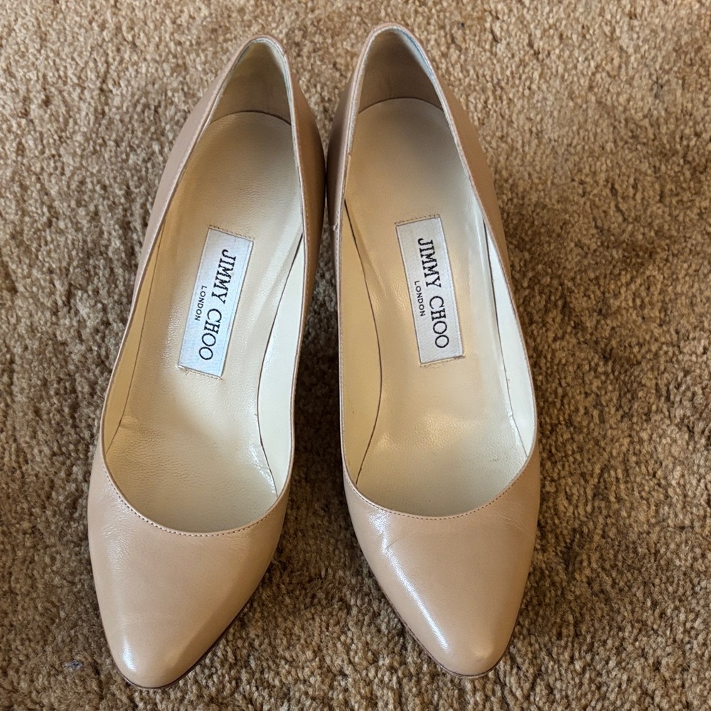 Jimmy Choo Nude Leather Heels